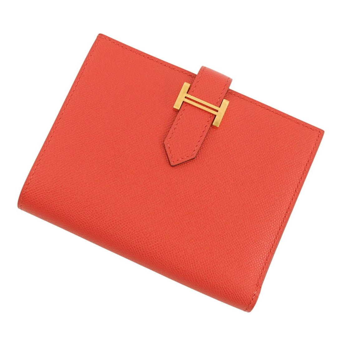 Hermes Bi-fold Wallet Bearn Compact Rouge Pivoine Veau Madame K Stamp HERMES WALLET (1 of 18)