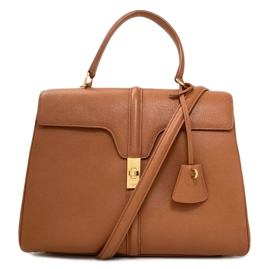 Celine 16 Seize Medium 2-Way Handbag, Calfskin, Women's: --- Catalog ---Category: SizeSize (HxWxD): 24cm x 28cm x 11cm / 9.44'' x 11.02'' x 4.33''Category: DesignType: HandbagColor: BrownGender: WomenCategory: GeneralBrand: Celine--- Item List ---Section: C