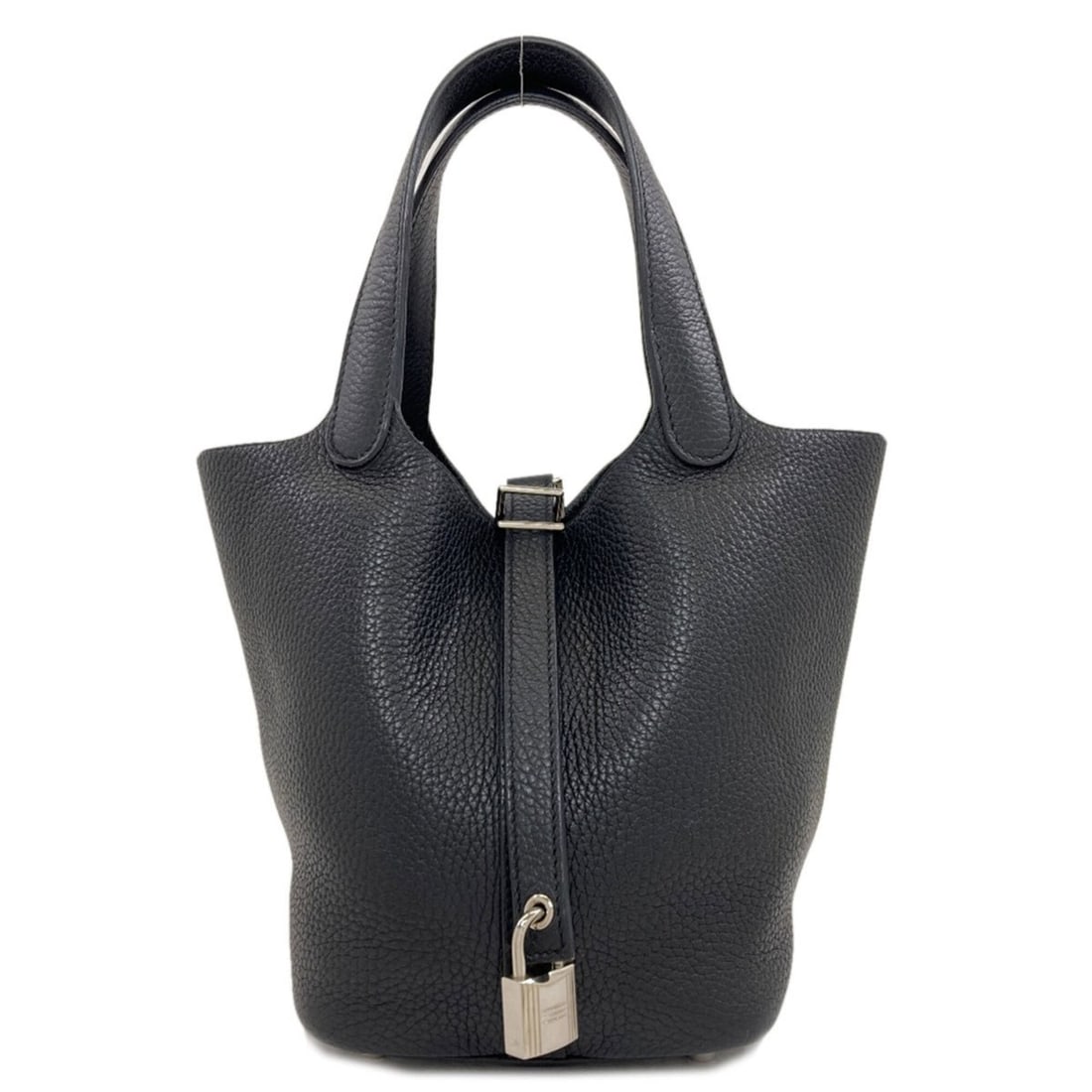 Hermes Picotin Lock PM Silver Hardware Handbag, Taurillon Clemence Leather, Women's HERMES: --- Catalog ---Category: SizeSize (HxWxD): 18cm x 13.5cm x 18cm / 7.08'' x 5.31'' x 7.08''Category: DesignType: HandbagColor: BlackGender: WomenMaterial: Taurillon clemence leather Category: GeneralBr