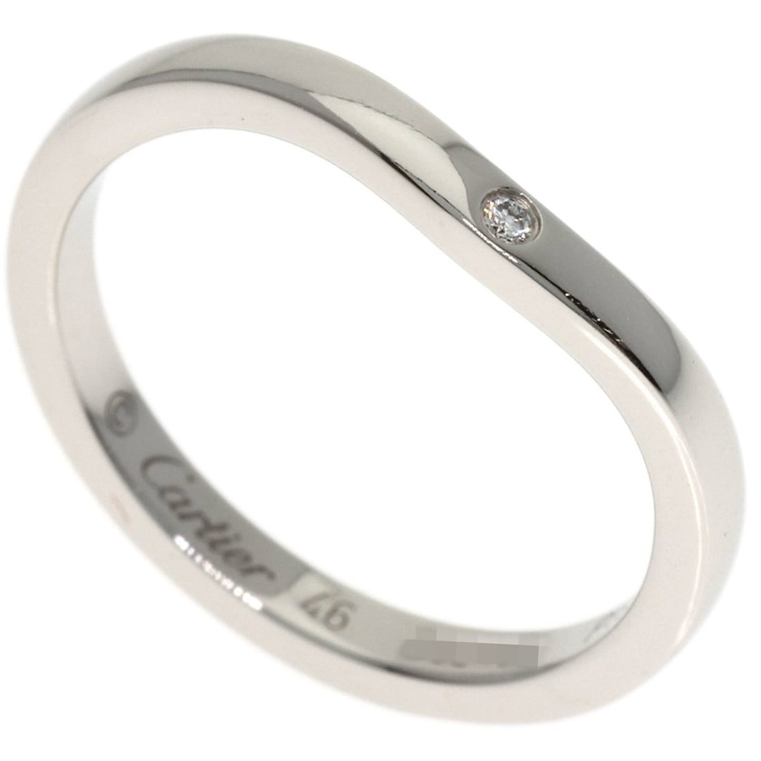 Cartier Ballerina Curve 3P Diamond Ring #46 Platinum PT950 Women's CARTIER: --- Catalog ---Category: SizeJP Size: 6US Size: 3.5Category: DesignType: Band ringGender: WomenMaterial: Platinum 950Category: GeneralBrand: Cartier--- Item List ---Section: ConditionRanking: Rank A U