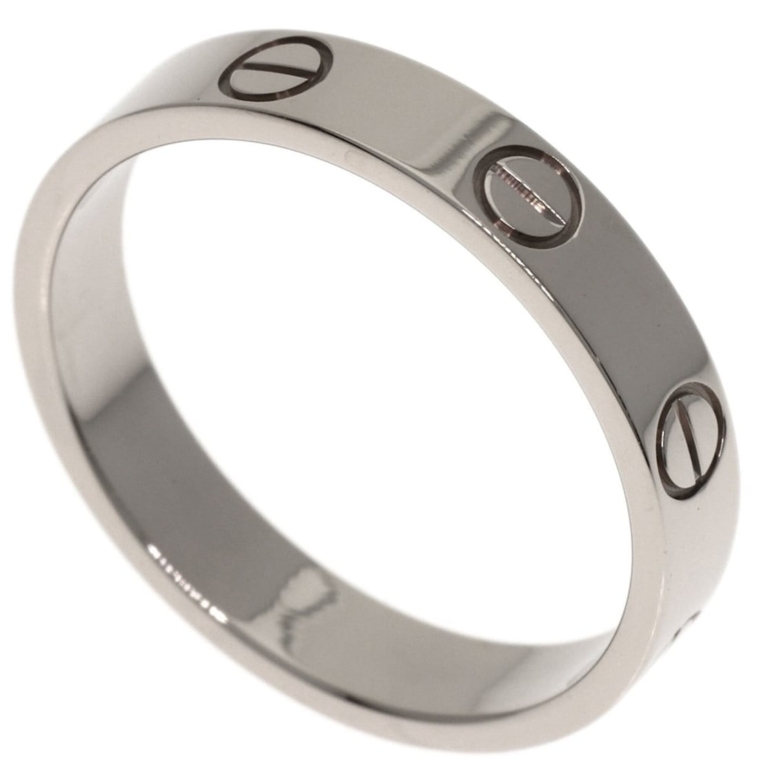 Cartier Mini Love Ring #53, 18K White Gold, Women's Ring, CARTIER: --- Catalog ---Category: SizeJP Size: 13US Size: 6.5Category: DesignType: Band ringGender: WomenMaterial: White gold (18K)Category: GeneralBrand: Cartier--- Item List ---Section: ConditionRanking: Ran