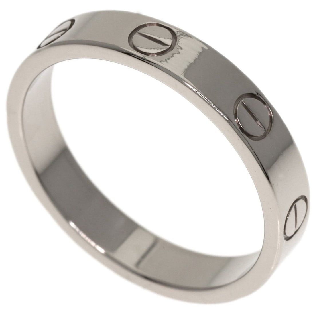 Cartier Mini Love Ring #53, 18K White Gold, Women's Ring, CARTIER: --- Catalog ---Category: SizeJP Size: 13US Size: 6.5Category: DesignType: Band ringGender: WomenMaterial: White gold (18K)Category: GeneralBrand: Cartier--- Item List ---Section: ConditionRanking: Ran