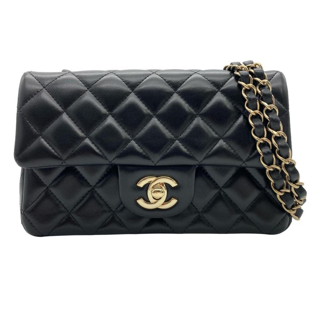 Chanel Mini Matelassé 20 Chain Shoulder Bag, Lambskin, A69900, Black with Gold Hardware, Women's: --- Catalog ---Category: SizeSize (HxWxD): 13cm x 20cm x 6cm / 5.11'' x 7.87'' x 2.36''Category: DesignType: Shoulder bagColor: BlackGender: WomenMaterial: Leather Leather/Fur Type: LambskinCategory: 