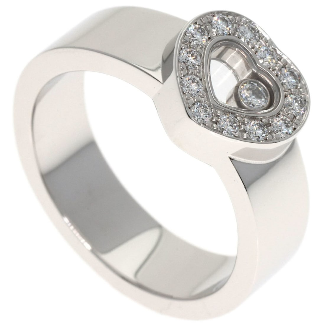 Chopard Happy Diamonds #15 Ring, 18K White Gold, Women's: --- Catalog ---Category: SizeJP Size: 15US Size: 7.5Category: DesignType: Band ringGender: WomenMaterial: White gold (18K)Category: GeneralBrand: Chopard--- Item List ---Section: ConditionRanking: Ran