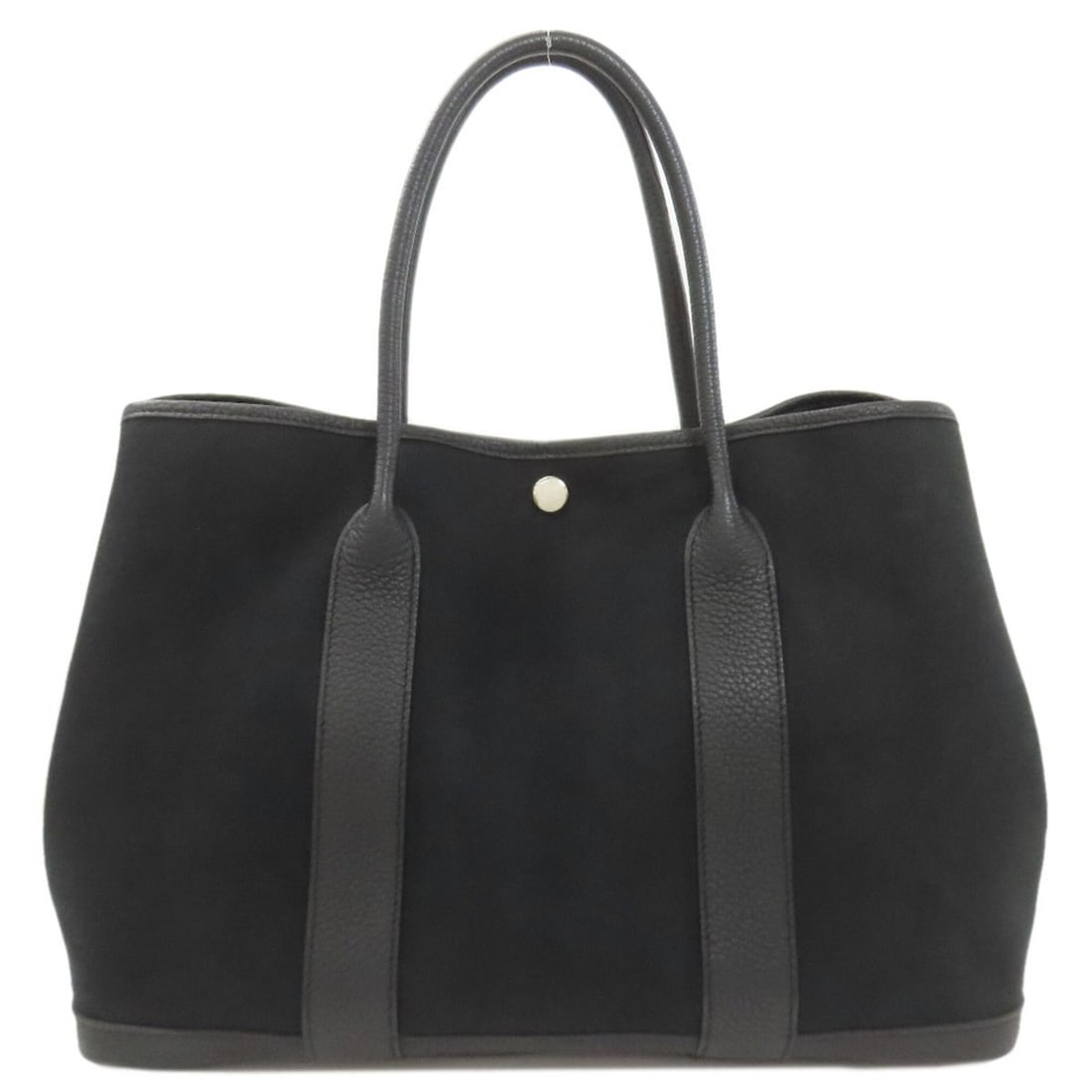 Hermes Garden Party PM Silver Hardware Handbag Toile Officier Women's HERMES: --- Catalog ---Category: SizeSize (HxWxD): 26cm x 36cm x 18cm / 10.23'' x 14.17'' x 7.08''Category: DesignType: HandbagColor: BlackGender: WomenMaterial: Toile officier Category: GeneralBrand: Hermes-