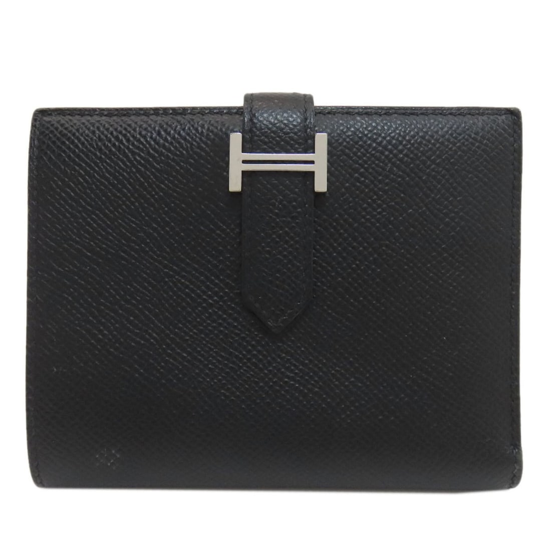 Hermes Bearn Compact Bi-fold Wallet with Silver Hardware, Epsom Leather, Women's: --- Catalog ---Category: SizeSize (HxWxD): 9cm x 12cm x 1.5cm / 3.54'' x 4.72'' x 0.59''Category: DesignType: Wallet (bi-fold)Color: BlackGender: WomenMaterial: Epsom leather Category: GeneralBrand: H