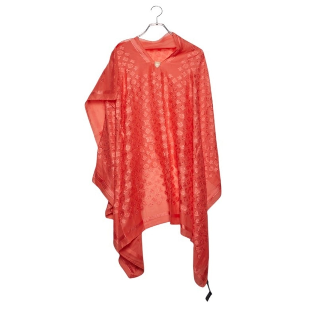 Louis Vuitton Monogram Pareo Beach Palais All Sunset Stole M96372 Coral Orange Silk Cotton Women's: --- Catalog ---Category: SizeSize (LxW): 1.45m x 1.27m / 57.08'' x 50''Category: DesignType: StoleColor: OrangeGender: WomenMaterial: Silk , Cotton Category: GeneralMPN: M96372Brand: Louis Vuitton--- 