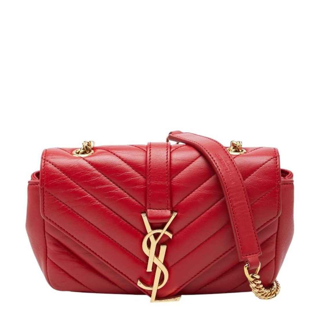 Saint Laurent YSL Logo Baby Chai Crossbody Chain Shoulder Bag, Red Gold Leather, Women's SAINT: --- Catalog ---Category: SizeSize (HxWxD): 11cm x 16cm x 4.5cm / 4.33'' x 6.29'' x 1.77''Category: DesignType: Shoulder bagColor: Gold, Red colorGender: WomenMaterial: Leather Category: GeneralBrand: 
