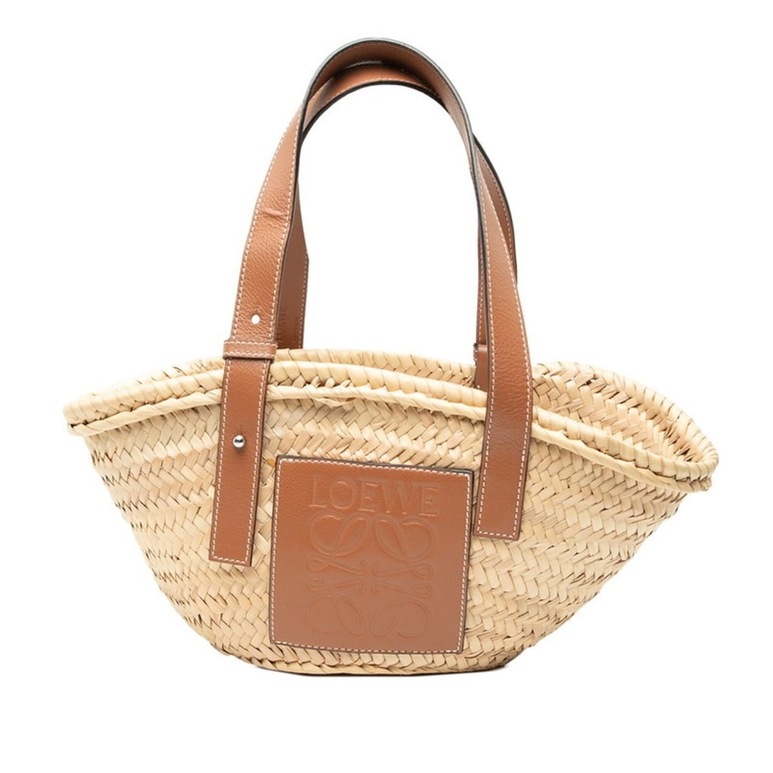 Loewe Anagram Basket Bag Handbag, Natural Brown Leather Palm Leaf Design, Women's LOEWE (1 of 7)