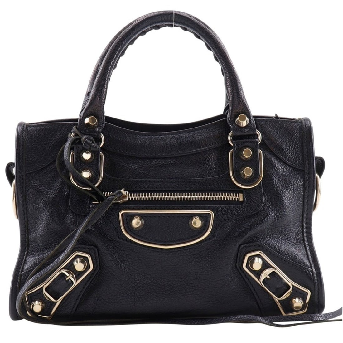 Balenciaga Mini City handbag, Giant, 300295, black leather, double zipper, women's.: --- Catalog ---Category: SizeWeight: 600g / 1.32lb.Handle Drop: 8.00cm / 3.15''Size (HxWxD): 15cm x 24cm x 9cm / 5.9'' x 9.44'' x 3.54''Category: DesignType: HandbagColor: BlackGender: WomenMaterial: 
