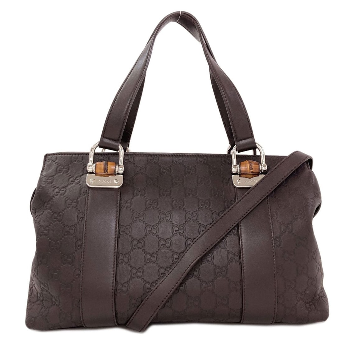 Gucci 355772 Bamboo GG Guccissima 2-Way Tote Bag Calfskin Women's GUCCI (1 of 20)
