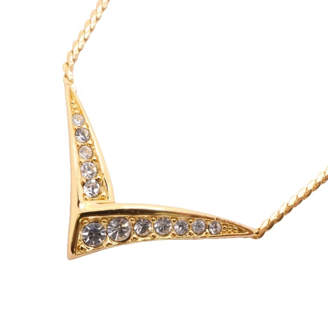 Christian Dior Necklace, GP Plated, Rhinestone, Gold, Women's, P2914240: --- Catalog ---Category: SizePendant Size: 14.6mm x 25.7mm / 0.57'' x 1.01''Neck Circumference: 40 cm - 44.5 cm / 15.74'' - 17.51''Category: DesignColor: GoldGender: WomenMaterial: Gold plating, Rhine