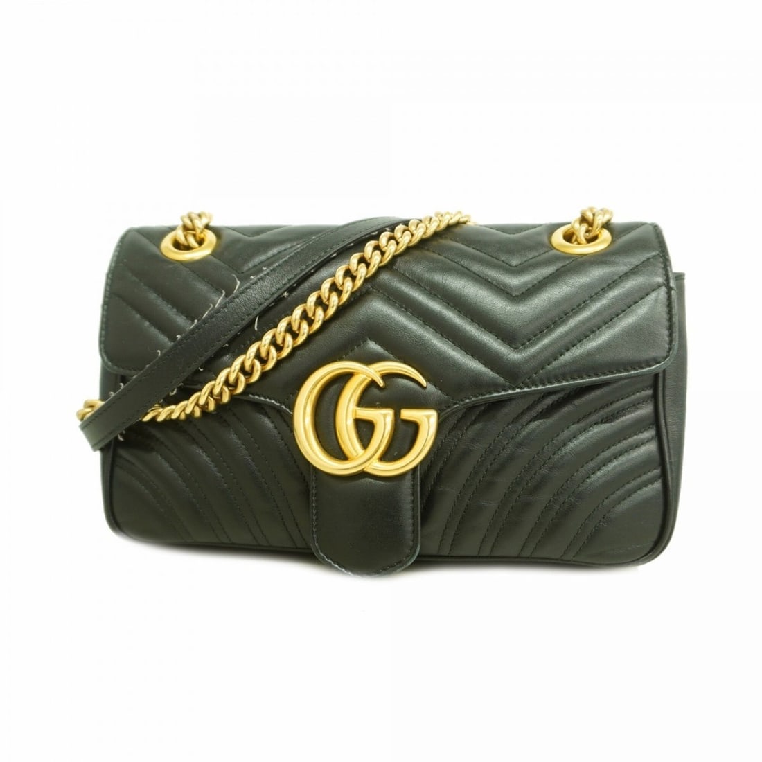 Gucci GG Marmont Shoulder Bag 443497 Leather Black Women's OP007180: --- Catalog ---Category: SizeSize (HxWxD): 16cm x 25cm x 7cm / 6.29'' x 9.84'' x 2.75''Category: DesignType: Shoulder bagColor: BlackGender: WomenMaterial: Leather Hardware Color: GoldCategory: Genera