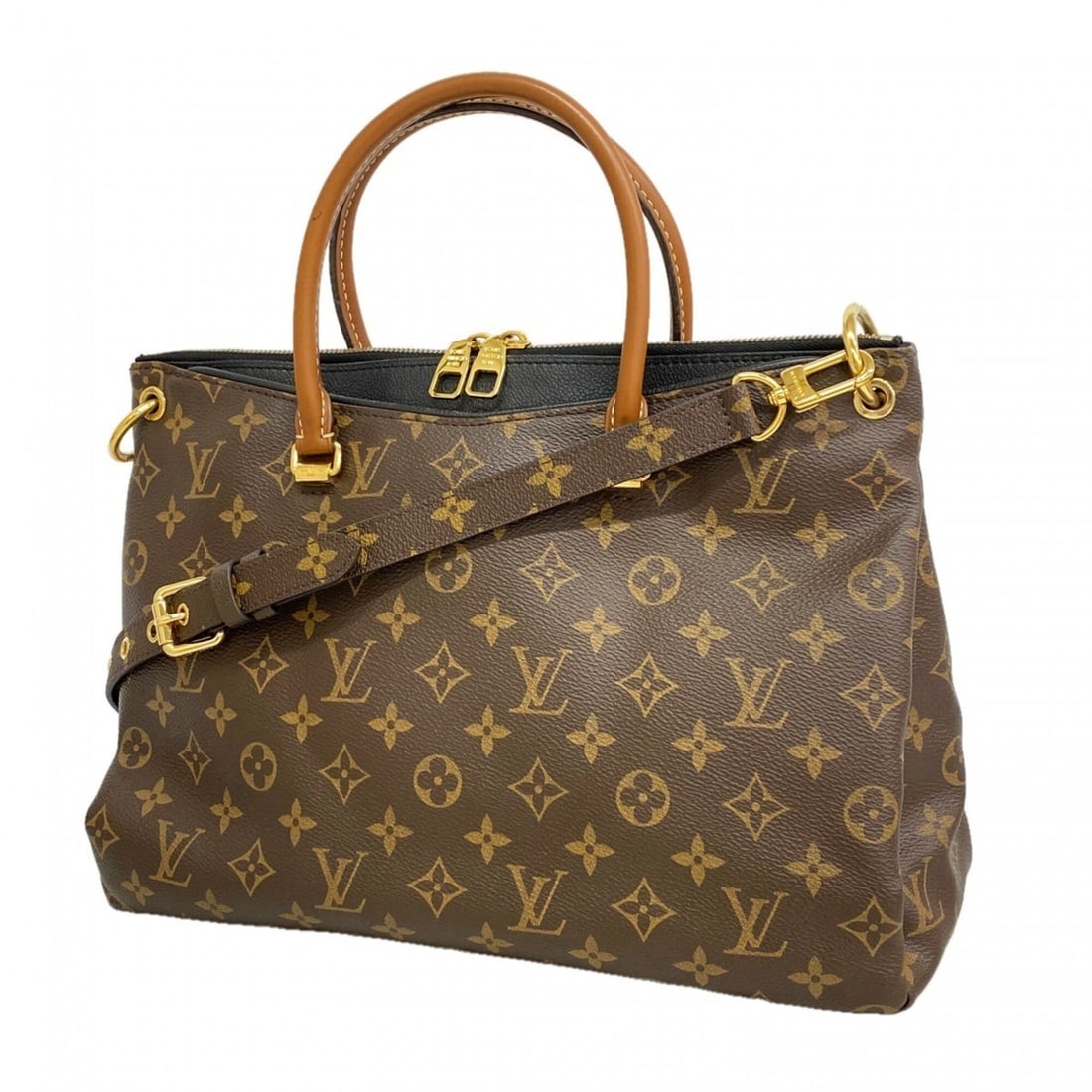 Louis Vuitton Monogram Pallas Handbag M41064 Brown Noir 2-way bag for women OP005068 (1 of 11)
