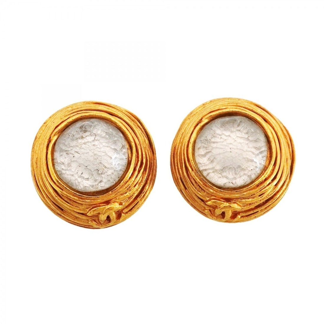 Chanel Earrings, Coco Mark Circle, GP Plated, Rhinestone, Gold, Women's: --- Catalog ---Category: SizeSize (HxWxD): 25.10mm x 24.60mm / 0.99'' x 0.97''Category: DesignType: Clip earringsColor: GoldGender: WomenMaterial: Gold plating, RhinestoneCategory: GeneralBrand: Chane