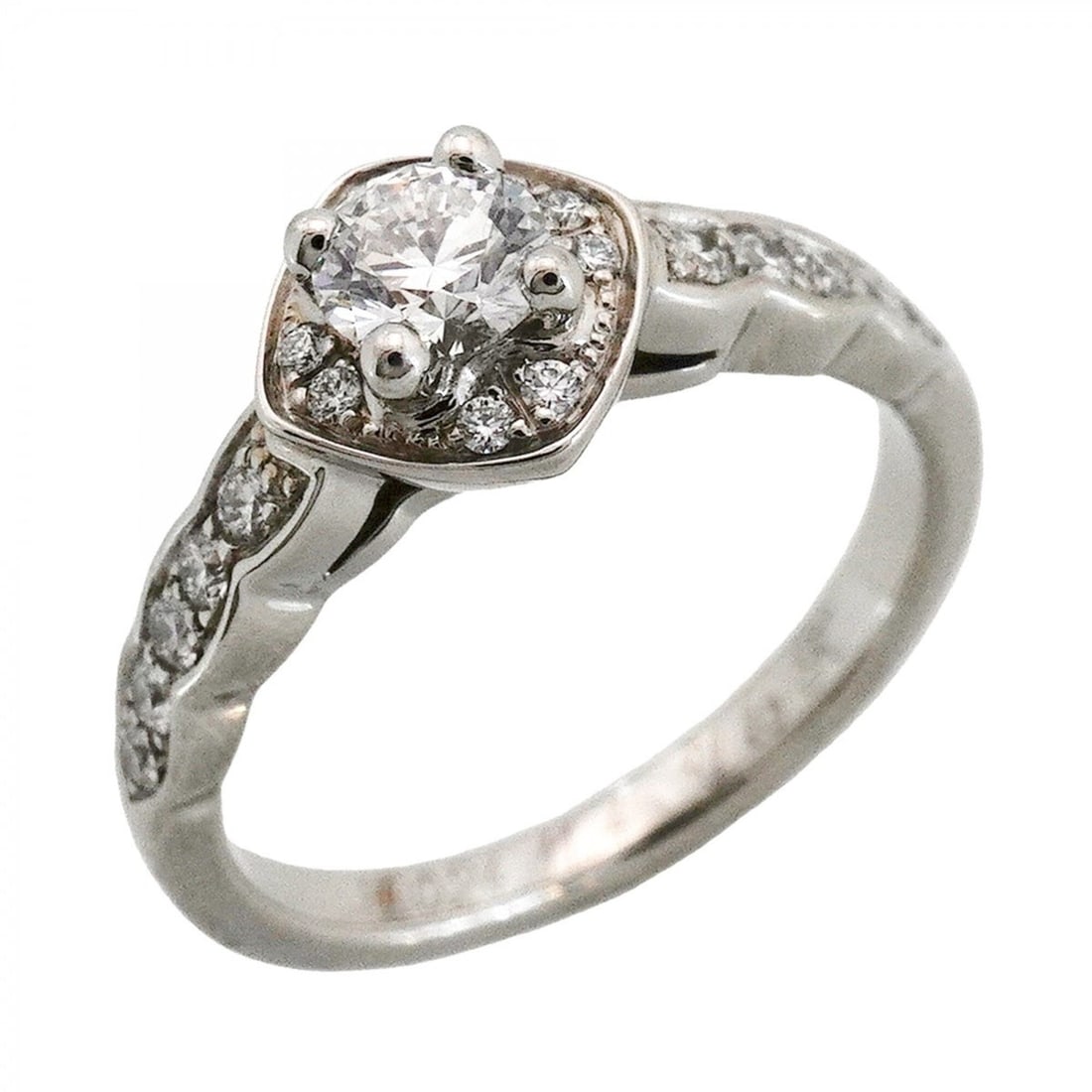 Chanel Coco Crush Engagement Ring, Pt950 Platinum, Diamond, Size #48, Women's: --- Catalog ---Category: SizeUS Size: 4.5Brand Size: 48Category: DesignType: Band ringStone: DiamondGender: WomenMaterial: Platinum 950Category: GeneralBrand: Chanel--- Item List ---Section: Condition