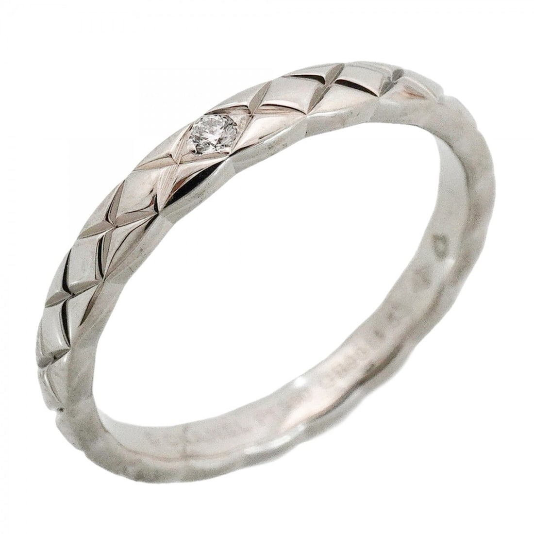 Chanel Coco Crush Ring, 1PD Diamond, Pt950 Platinum, Size #55, Women's: --- Catalog ---Category: SizeUS Size: 7.5Brand Size: 55Category: DesignType: Band ringStone: DiamondGender: WomenMaterial: Platinum 950Category: GeneralBrand: Chanel--- Item List ---Section: Condition