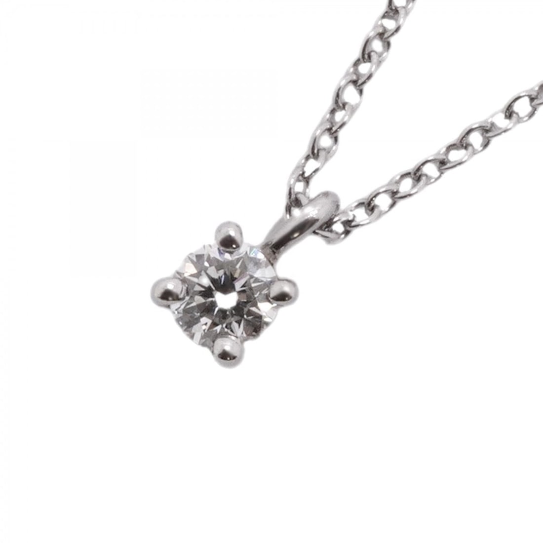 Tiffany & Co. Solitaire Necklace, 1PD (One Diamond), Platinum 950, Ladies': --- Catalog ---Category: SizePendant Size: 6.3mm x 3.5mm / 0.24'' x 0.13''Neck Circumference: 42 cm / 16.53''Category: DesignStone: DiamondGender: WomenMaterial: Platinum 950Necklace Type: NecklaceCat