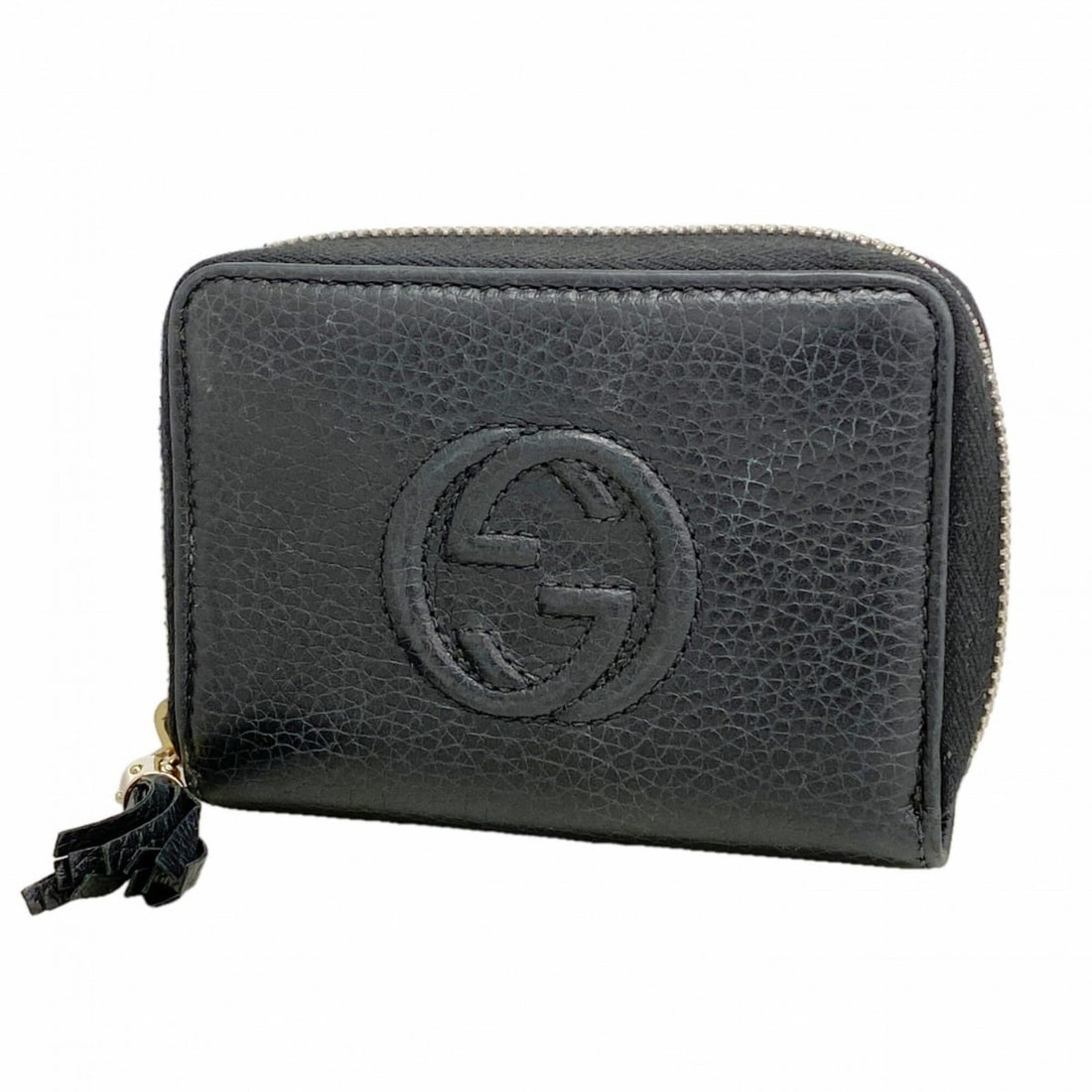 Gucci Soho Wallet/Coin Case 598209 Leather Black Champagne Men's/Women's: --- Catalog ---Category: SizeSize (HxWxD): 9cm x 12cm x 2.5cm / 3.54'' x 4.72'' x 0.98''Category: DesignType: Coin purse/coin caseColor: BlackGender: Men,WomenMaterial: Leather Category: GeneralMPN: 5