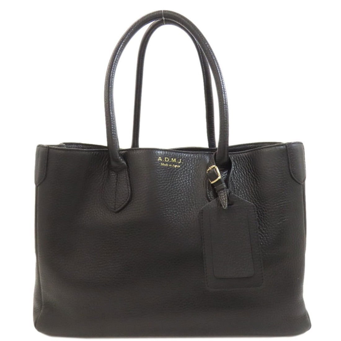 A.D.M.J ADMJ Logo Leather Handbag for Women: --- Catalog ---Category: SizeSize (HxWxD): 24cm x 34cm x 16cm / 9.44'' x 13.38'' x 6.29''Handle Length: 41cm / 16.14''Category: DesignType: HandbagColor: BlackGender: WomenClosure: OpenMaterial: Leath