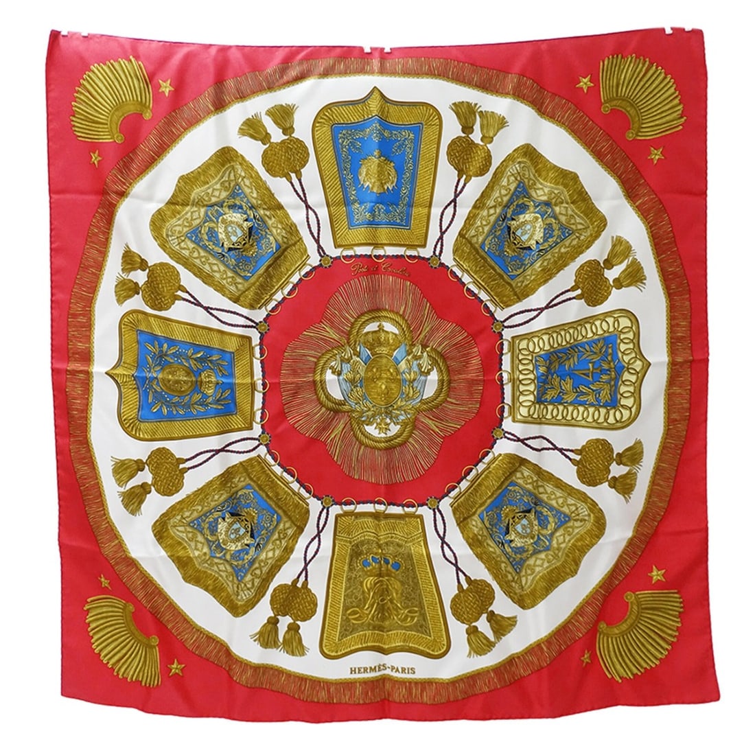 Hermes scarf/muffler for women, brand name, Carre 90 Poste et Cavalerie, saber-shaped decorative (1 of 10)