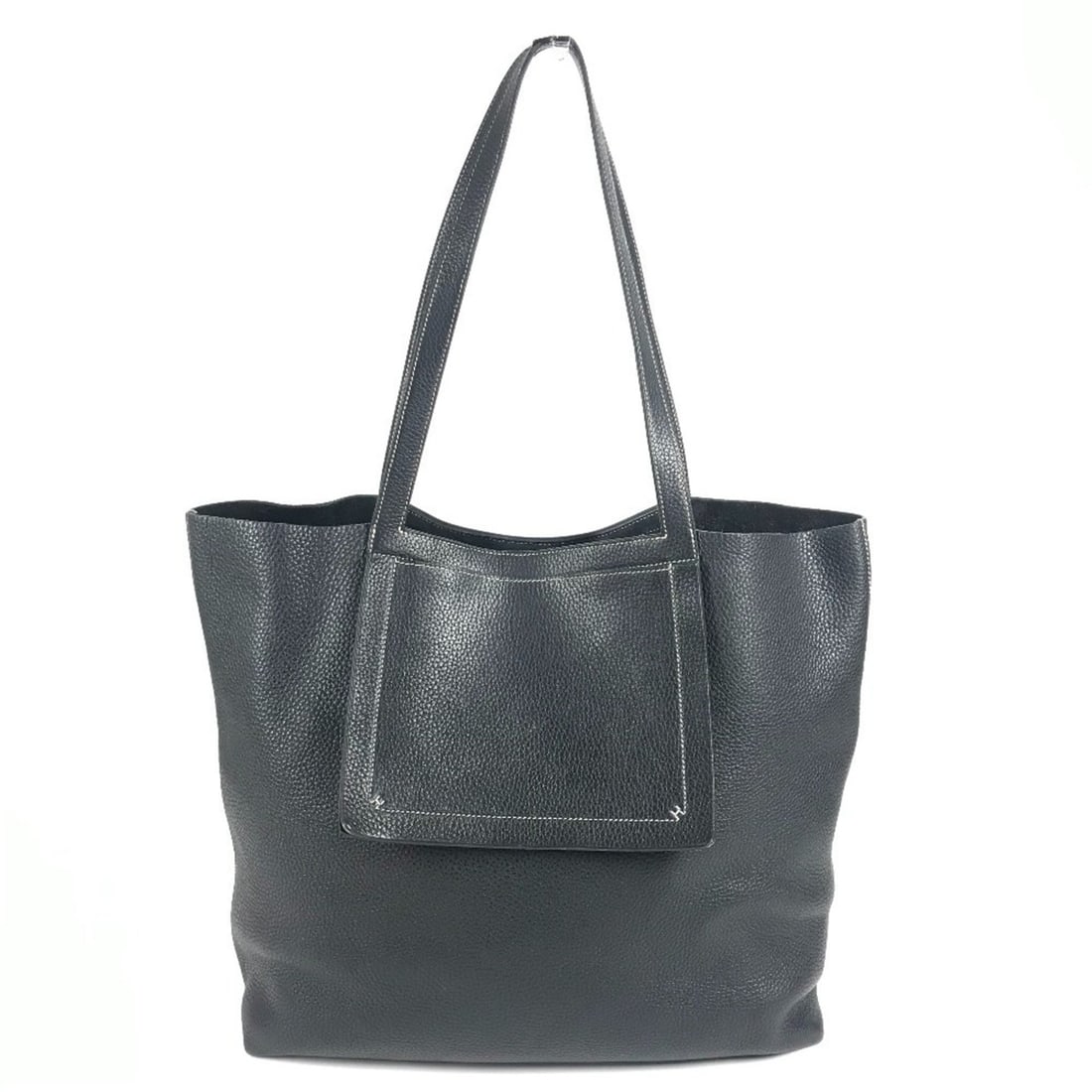 HERMES Stitch Cabasellier 46 Tote Bag Shoulder Leather Men's Women's Black: --- Catalog ---Category: SizeSize (HxWxD): 33.5cm x 35cm x 13cm / 13.18'' x 13.77'' x 5.11''Category: DesignType: Shoulder bag, Tote bagColor: BlackGender: Men,WomenMaterial: Leather Category: General