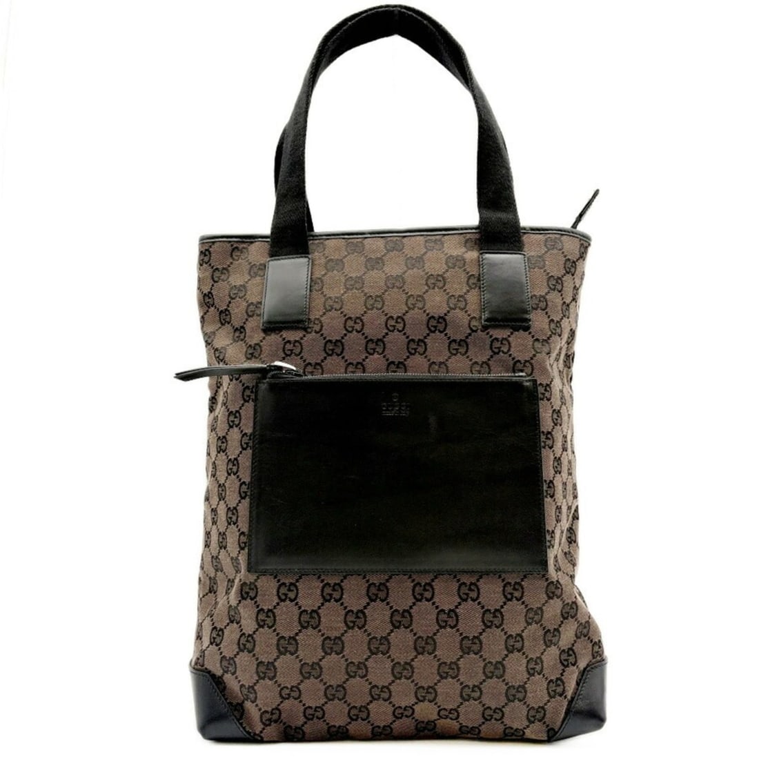 Gucci GUCCI Tote Bag GG Canvas 019 0401 Leather Brown Black A4: --- Catalog ---Category: SizeSize (HxWxD): 36cm x 27cm x 12.5cm / 14.17'' x 10.62'' x 4.92''Category: DesignType: Tote bagColor: Black, BrownGender: WomenMaterial: GG canvas , Leather Category: Genera