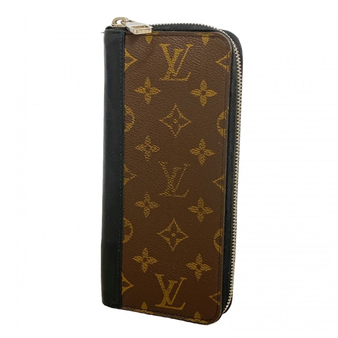 Louis Vuitton Monogram Macassar Zippy Wallet Vertical M60109 Brown Black Men's Long (1 of 9)