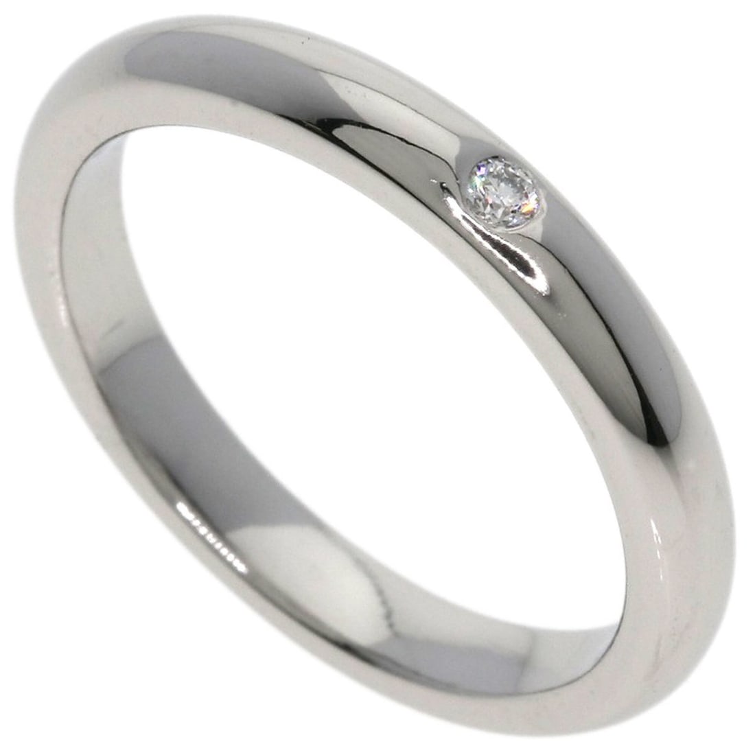 Tiffany & Co. 1P Diamond Ring, Platinum PT950, Women's.: --- Catalog ---Category: SizeJP Size: 9US Size: 5Category: DesignType: Band ringColor: PlatinumStone: DiamondGender: WomenMaterial: Platinum 950Category: GeneralBrand: Tiffany--- Item List ---Section: