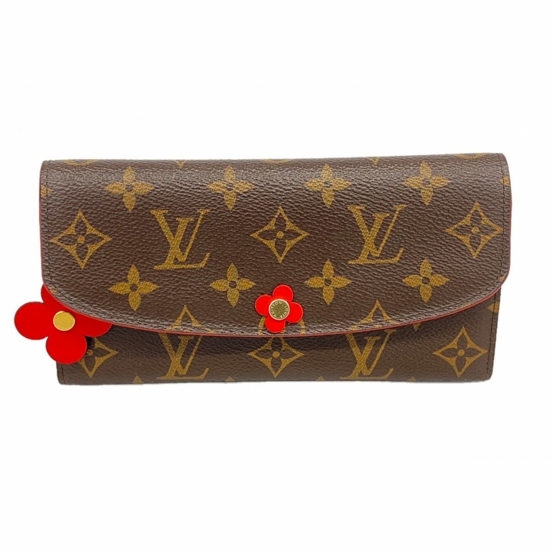 Louis Vuitton Monogram Portefeuille Emilie Long Wallet with Flower Charm, M62941, Rouge, Ladies'.: --- Catalog ---Category: SizeSize (HxWxD): 10cm x 19cm x 2cm / 3.93'' x 7.48'' x 0.78''Category: DesignType: Long wallet (bi-fold)Color: RougeGender: WomenCategory: GeneralMPN: M62941Brand: Louis Vuit