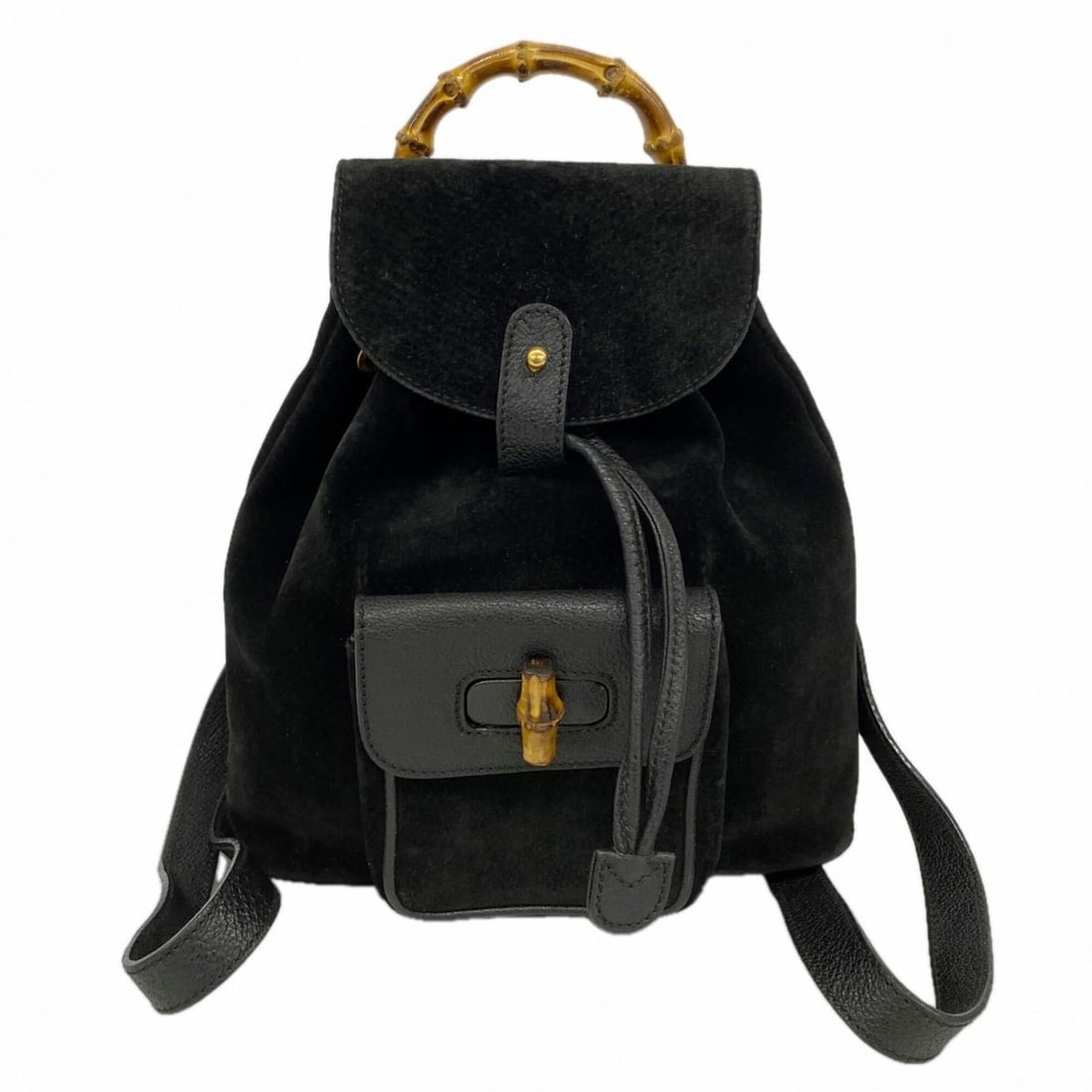 Gucci Bamboo Backpack (003 1956 0030) Suede Black Women's (1 of 12)