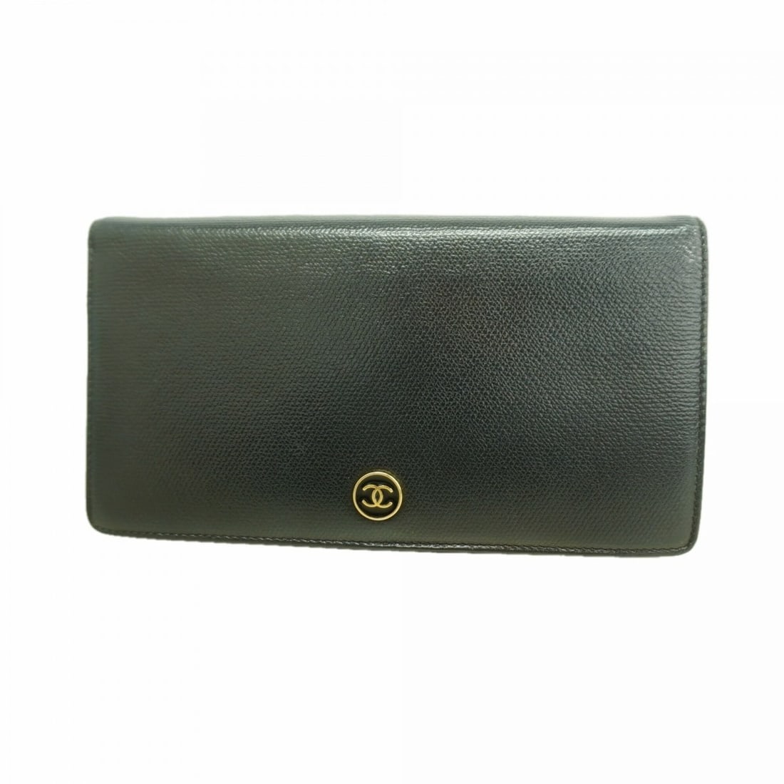 Chanel Long Wallet, Coco Button, Leather, Black Champagne, Women's: --- Catalog ---Category: SizeSize (HxWxD): 10cm x 18.5cm x 2cm / 3.93'' x 7.28'' x 0.78''Category: DesignType: Long wallet (bi-fold)Color: BlackGender: WomenMaterial: Leather Category: GeneralBrand: C