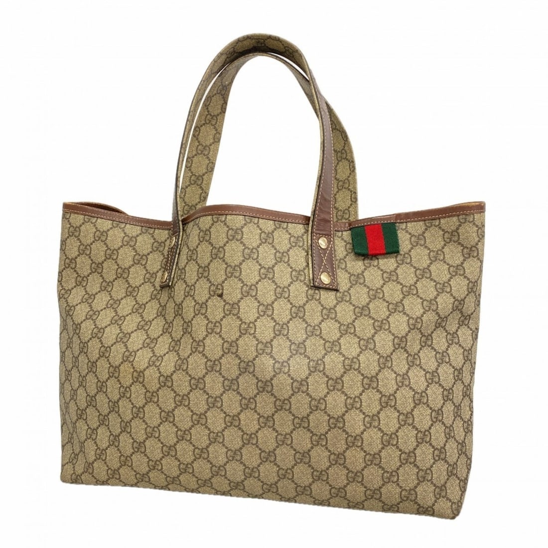 Gucci GG Supreme Tote Bag 211134 Beige Brown Champagne Women's: --- Catalog ---Category: SizeSize (HxWxD): 27.5cm x 37cm x 11cm / 10.82'' x 14.56'' x 4.33''Category: DesignType: Tote bagColor: Beige, BrownGender: WomenMaterial: PVC Hardware Color: Champagne goldCa