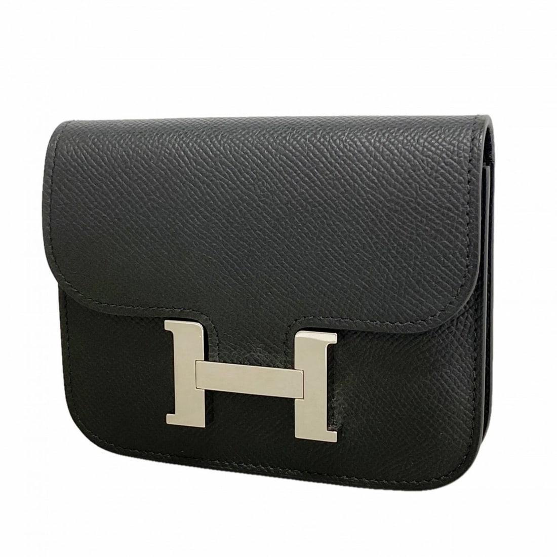 Hermes Constance Wallet, Veau Epsom Leather, Black, K Stamp, Women's (1 of 7)