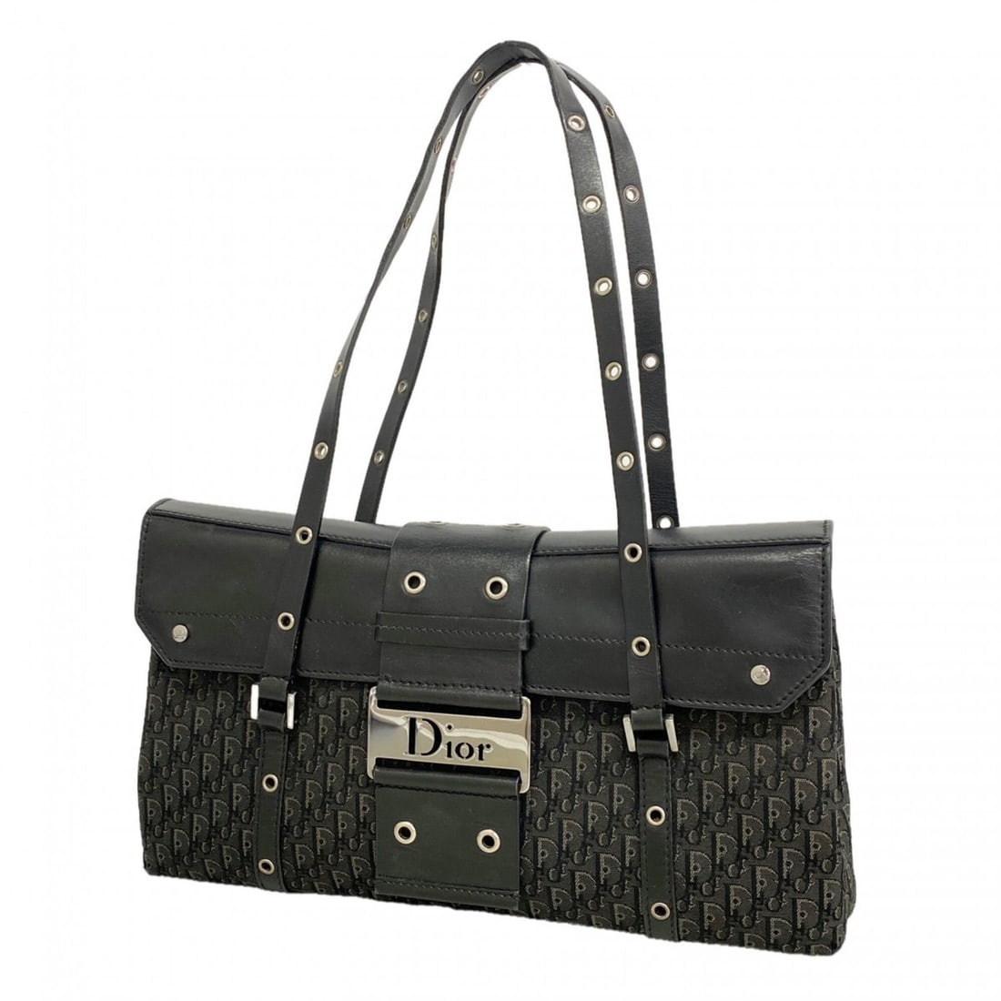Christian Dior Shoulder Bag, Street Chic Canvas, Black, Women's: --- Catalog ---Category: SizeSize (HxWxD): 17cm x 30cm x 7.5cm / 6.69'' x 11.81'' x 2.95''Category: DesignType: Shoulder bagColor: BlackGender: WomenMaterial: Canvas Hardware Color: SilverCategory: Ge