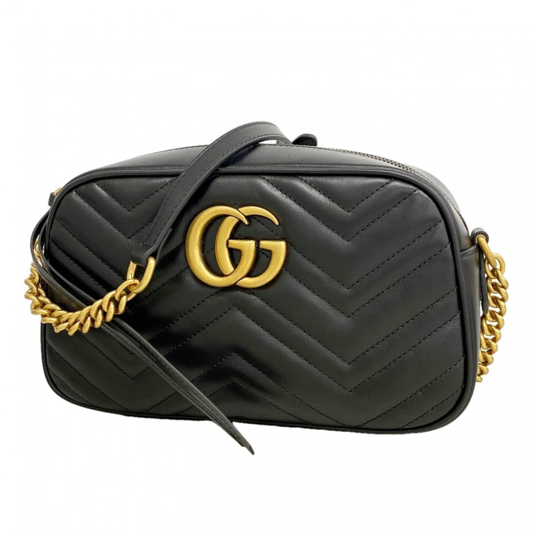 Gucci GG Marmont Shoulder Bag 447632 Leather Black Women's: --- Catalog ---Category: SizeSize (HxWxD): 14.5cm x 23.5cm x 7cm / 5.7'' x 9.25'' x 2.75''Category: DesignType: Shoulder bagColor: BlackGender: WomenMaterial: Leather Hardware Color: GoldCategory: Gen