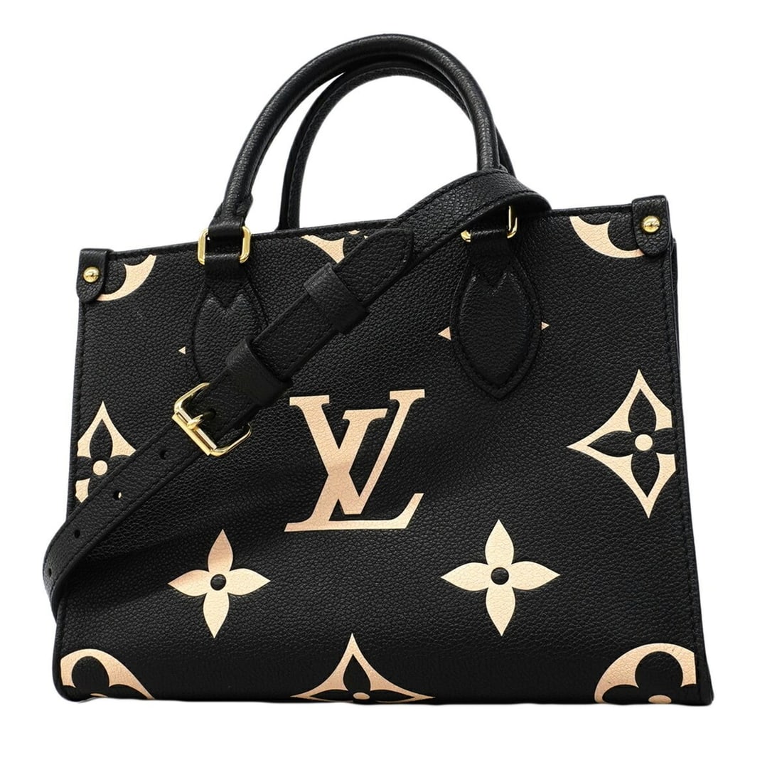 Louis Vuitton Monogram Empreinte Bicolor OnTheGo PM Handbag M45659 Beige Noir 2-way bag for women (1 of 9)