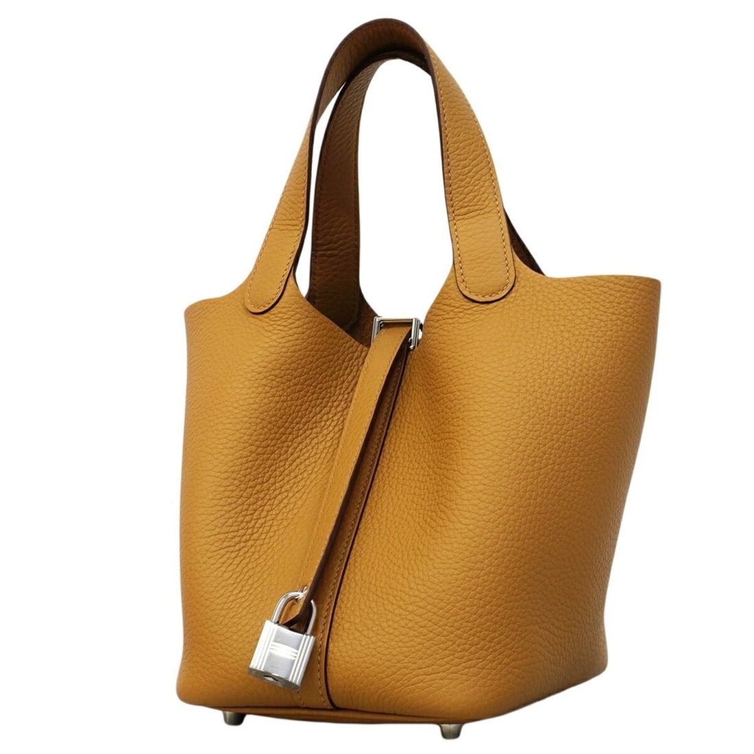Hermes Picotin Lock PM handbag, Taurillon Clemence leather, Camel color, K stamp, Ladies'.: --- Catalog ---Category: SizeSize (HxWxD): 19cm x 13cm x 18cm / 7.48'' x 5.11'' x 7.08''Category: DesignType: HandbagColor: BrownGender: WomenMaterial: Taurillon clemence leather Hardware Color: Silve