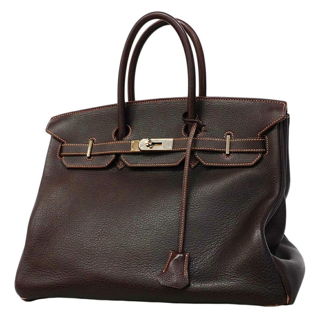 Hermes Birkin 35 Buffle Handbag, Ebene, ?G stamp, Ladies' (1 of 12)