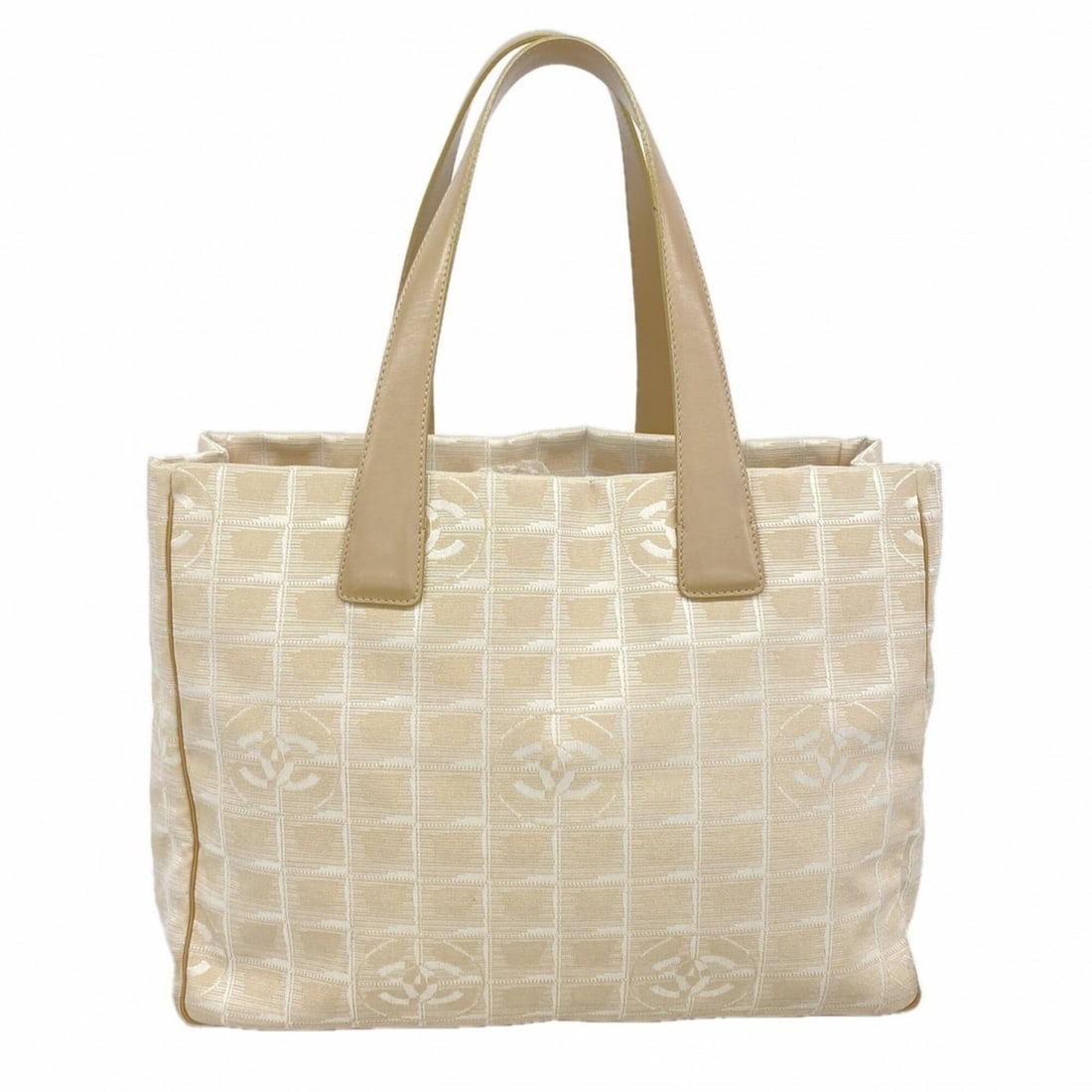 Chanel New Travel Nylon Tote Bag, Beige Champagne, Women's: --- Catalog ---Category: SizeSize (HxWxD): 26.5cm x 34cm x 14.5cm / 10.43'' x 13.38'' x 5.7''Category: DesignType: Tote bagColor: BeigeGender: WomenMaterial: Nylon Category: GeneralBrand: Chanel--- It