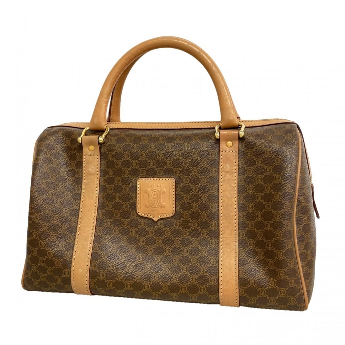 Celine Macadam Brown Handbag for Women: --- Catalog ---Category: SizeSize (HxWxD): 19.5cm x 31cm x 17cm / 7.67'' x 12.2'' x 6.69''Category: DesignType: HandbagColor: BrownGender: WomenMaterial: PVC Hardware Color: GoldCategory: GeneralBrand