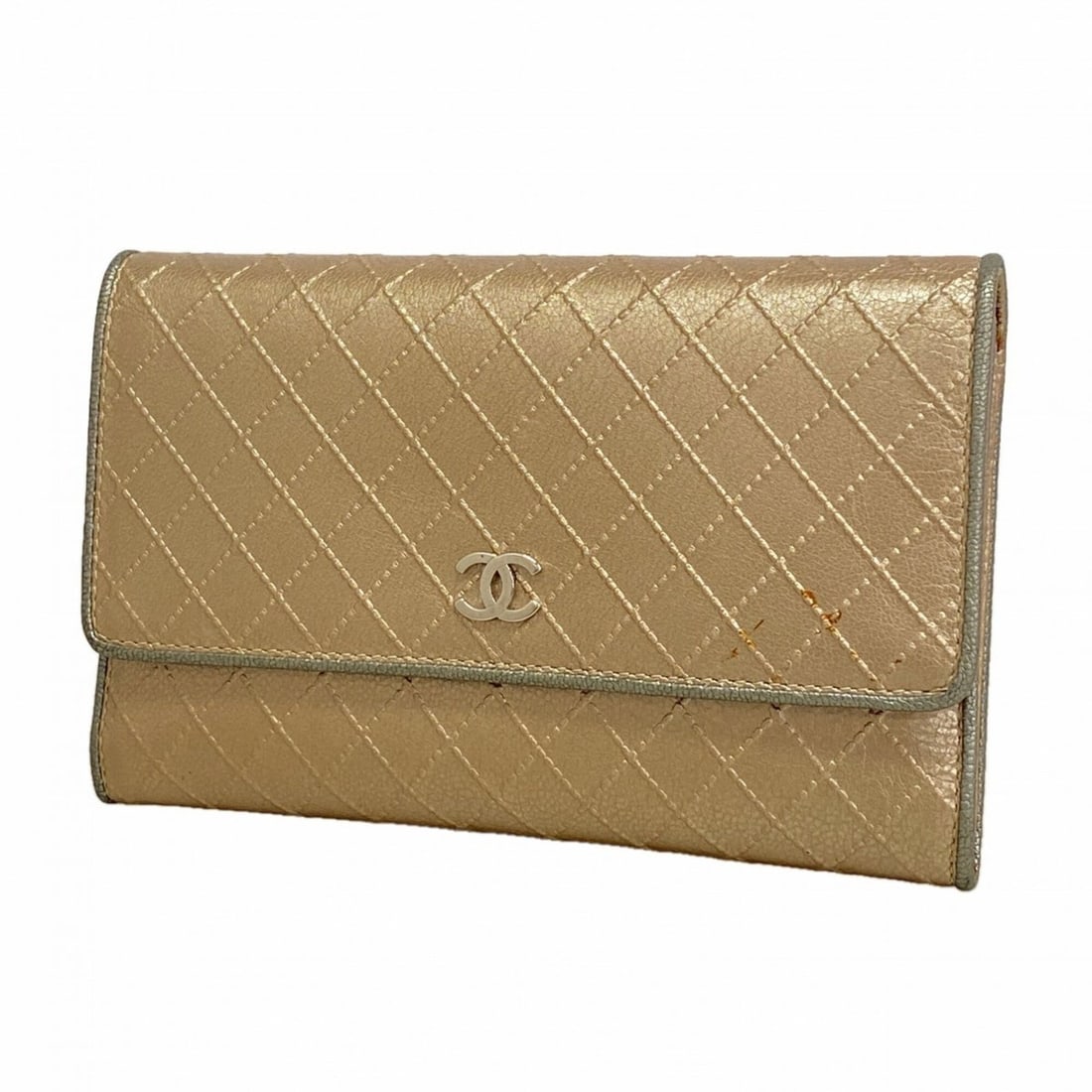 Chanel Bicolore Leather Wallet/Coin Case, Beige Gold, Women's: --- Catalog ---Category: SizeSize (HxWxD): 11cm x 16cm x 2.5cm / 4.33'' x 6.29'' x 0.98''Category: DesignType: Coin purse/coin caseColor: Beige goldGender: WomenMaterial: Leather Category: GeneralBran