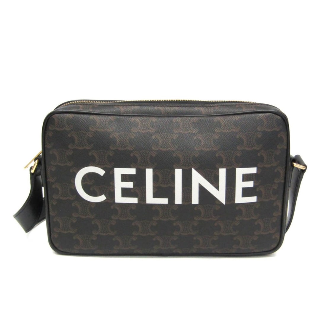 Celine Triomphe Horizontal Messenger 194502 Women's Coated Canvas,Leather Shoulder Bag Black,Dark: --- Catalog ---Category: SizeSize (HxWxD): 15cm x 23cm x 4cm / 5.9'' x 9.05'' x 1.57''Strap Length: 108cm - 128cm / 42.51'' - 50.39''Category: DesignType: Shoulder bagColor: Black, Dark brownGender: W