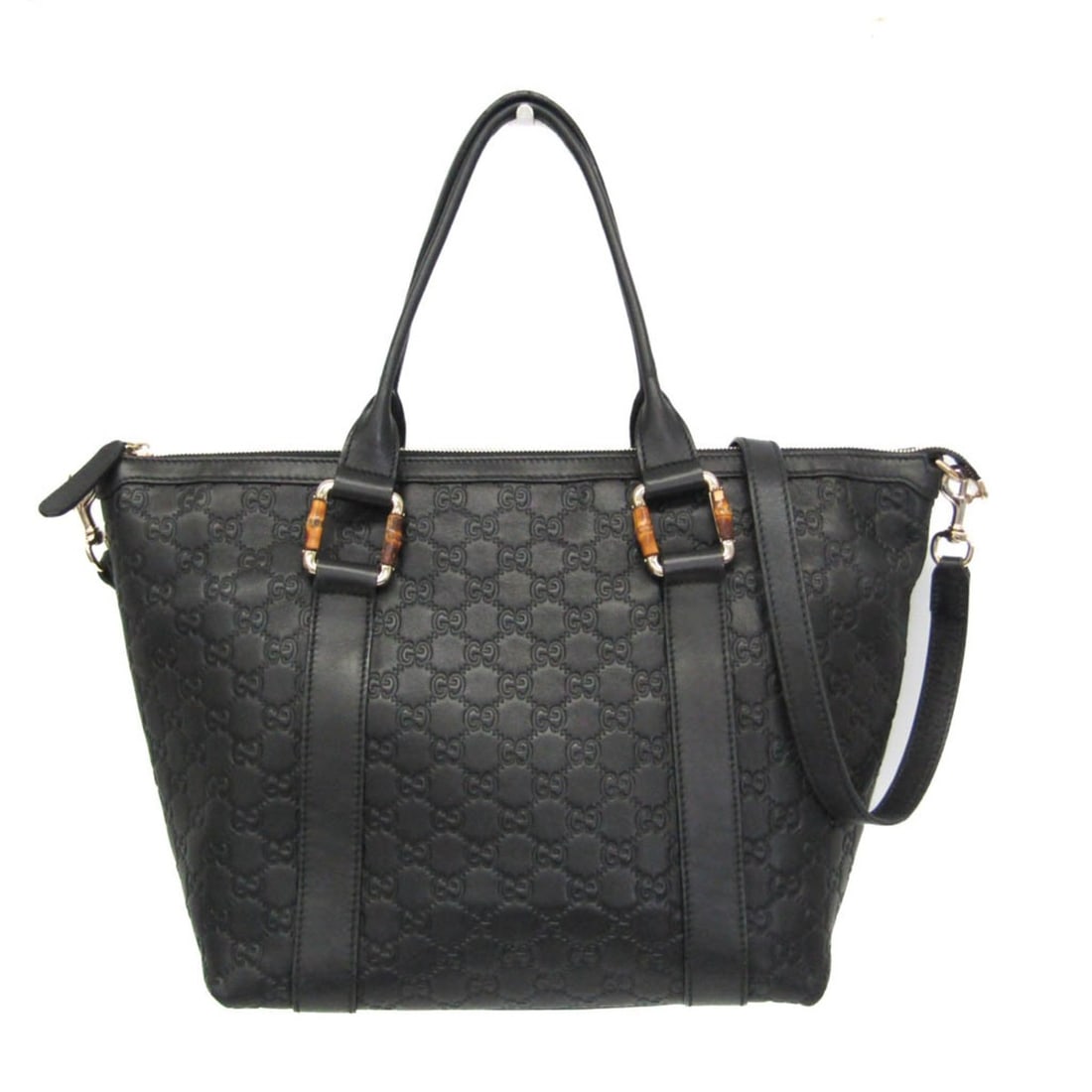 Gucci Guccissima 339548 Men,Women Leather,Bamboo Shoulder Bag,Tote Bag Black: --- Catalog ---Category: SizeHandle Drop: 16.00cm / 6.30''Size (HxWxD): 28cm x 29cm x 16cm / 11.02'' x 11.41'' x 6.29''Strap Length: 105cm - 115cm / 41.33'' - 45.27''Handle Length: 52cm / 20.47''Categ