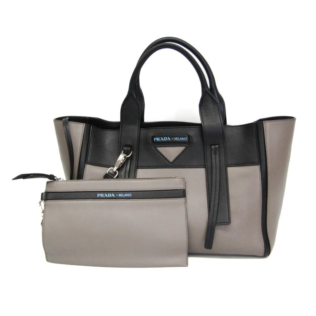 Prada Ouverture Women's Leather Shoulder Bag,Tote Bag Black,Gray: --- Catalog ---Category: SizeHandle Drop: 13.50cm / 5.31''Size (HxWxD): 23cm x 32cm x 13cm / 9.05'' x 12.59'' x 5.11''Strap Length: 111cm - 131cm / 43.7'' - 51.57''Handle Length: 35.5cm / 13.97''Categ
