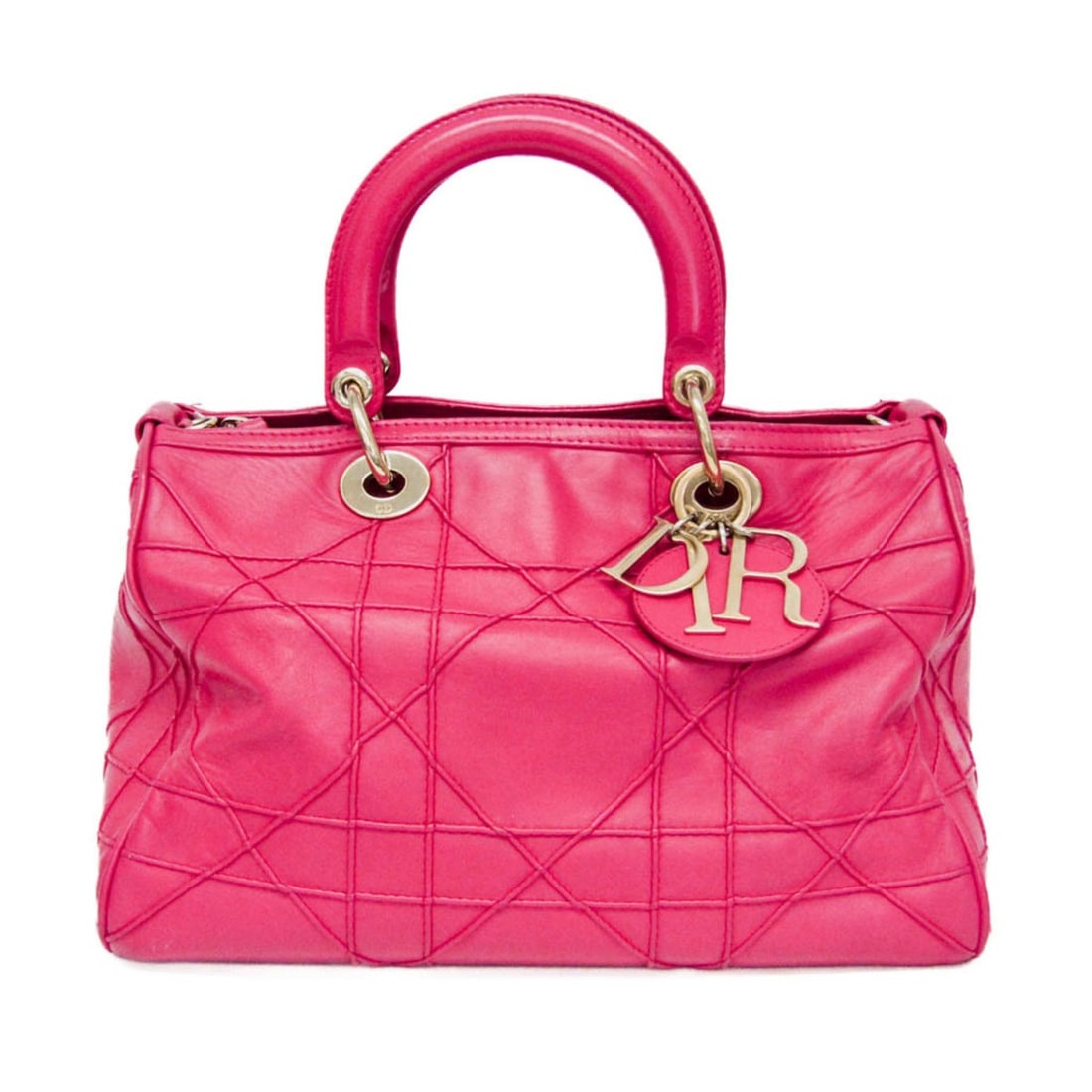 Christian Dior Cannage/Lady Dior Granville Women's Leather Handbag,Shoulder Bag Pink: --- Catalog ---Category: SizeSize (HxWxD): 22cm x 32cm x 18cm / 8.66'' x 12.59'' x 7.08''Handle Length: 28cm / 11.02''Category: DesignType: Handbag, Shoulder bagColor: PinkGender: WomenClosure: Open, 