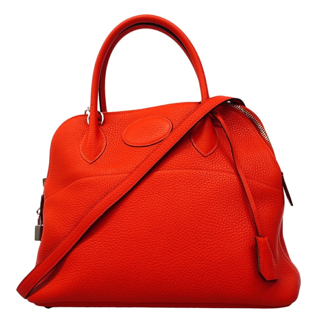 Hermes Bolide 31 handbag, Taurillon Clemence leather, Rouge Tomato, C stamp, women's.: --- Catalog ---Category: SizeSize (HxWxD): 24cm x 31cm x 12cm / 9.44'' x 12.2'' x 4.72''Category: DesignType: HandbagColor: Red colorGender: WomenMaterial: Taurillon clemence leather Hardware Color: S