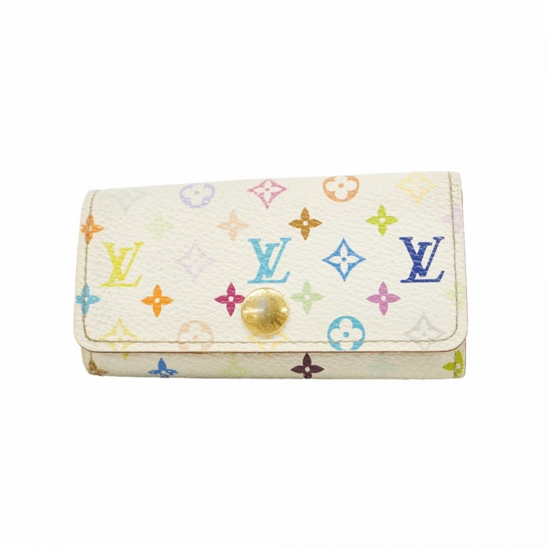 Louis Vuitton Accessory Key Case Monogram Multicolor Multicles 4 M60043 Blanc Women's (1 of 9)