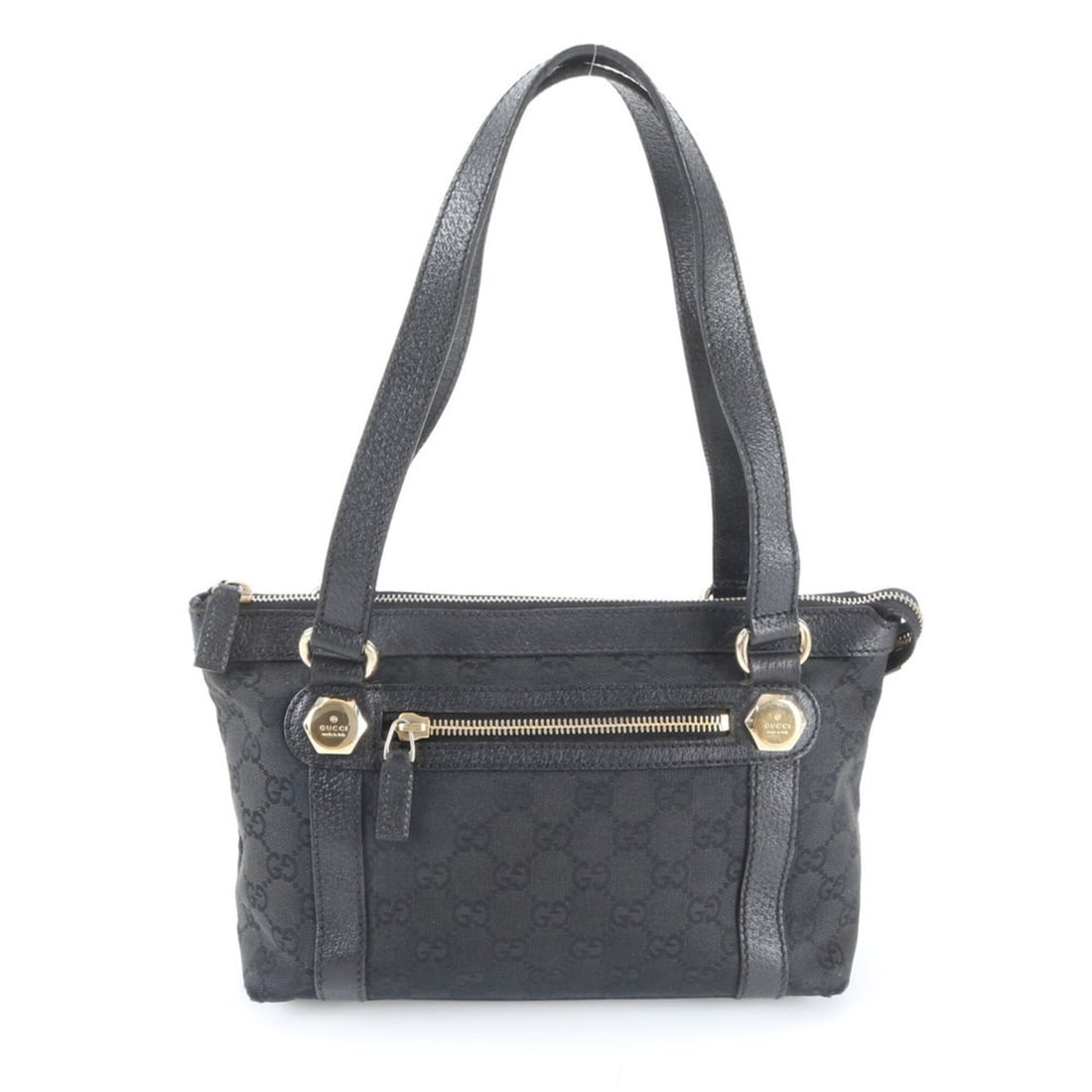 Gucci GG Canvas 152458 Leather Handbag Tote Bag Black - Brand Name Women's: --- Catalog ---Category: SizeSize (HxWxD): 18cm x 24cm x 9cm / 7.08'' x 9.44'' x 3.54''Category: DesignType: Handbag, Tote bagColor: BlackGender: WomenMaterial: Leather , Canvas Category: GeneralBrand