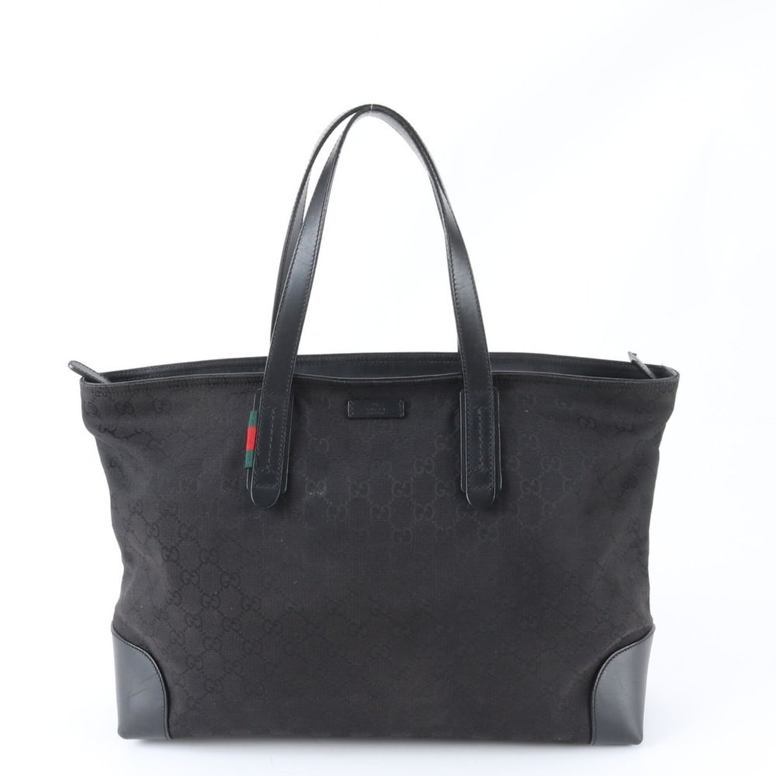 Gucci GG Canvas 308928 Leather Tote Handbag Shoulder Bag Black Men's (1 of 10)